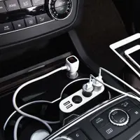 Автомобільне зарядне HOCO Z13 3 гнізда прикурювача, 2USB, 2,1A, LCD), мініатюра зображення № 4