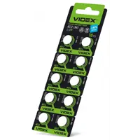 батарейка лужна Videx AG 12/LR43 BLISTER CARD 10 pcs), мініатюра зображення № 2