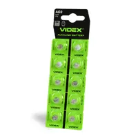 батарейка лужна Videx AG 3 (LR41) BLISTER CARD 10 pcs), мініатюра зображення № 2