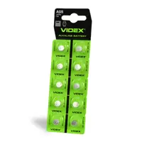 батарейка лужна Videx AG 5 (LR754) BLISTER CARD 10 pcs), мініатюра зображення № 2