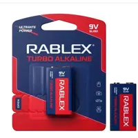 Батарейка Rablex 9V 6LR61 крона Turbo Alkaline 1BL), мініатюра зображення № 4