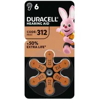 Батарейка в слуховий апарат DURACELL DA312 6BL), мініатюра зображення № 3