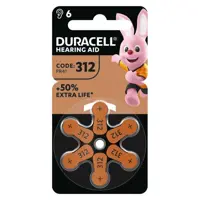 Батарейка в слуховий апарат DURACELL DA312 6BL), мініатюра зображення № 2