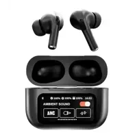 bluetooth гарнітура (TWS, AirDots ) AirPods A9 Pro TouchScreen ANC/ENC Black), мініатюра зображення № 5