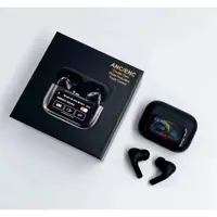 bluetooth гарнітура (TWS, AirDots ) AirPods A9 Pro TouchScreen ANC/ENC Black), мініатюра зображення № 3