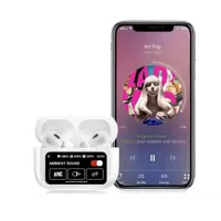 Bluetooth навшуники TWS A9 Pro TouchScreen ANC/ENC білі), мініатюра зображення № 5
