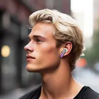Bluetooth Навушники HOCO EQ16 Shine TWS, ANC+ENC, BT5.3, 7hours Black Glaze), мініатюра зображення № 5