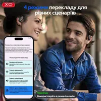 Bluetooth навушники TWS XO G37 BT5.4 Leather Patter Al Translate OWS Headset чорні, з ШІ перекладачем), мініатюра зображення № 4