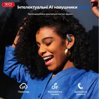 Bluetooth навушники TWS XO G37 BT5.4 Leather Patter Al Translate OWS Headset чорні, з ШІ перекладачем), мініатюра зображення № 5