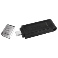 флеш-драйв KINGSTON DT 70/Type-C 64ГБ USB3.2 Black ), мініатюра зображення № 1