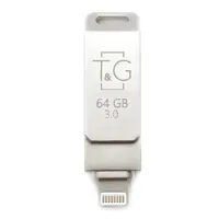 флешка T&G 008 64GB USB+lightning 3.0 металева), мініатюра зображення № 1