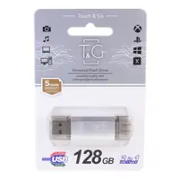 флешка T&G 009 128GB USB+Type-C 3.0 Star срібло), мініатюра зображення № 1