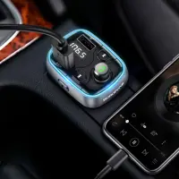 FM-модулятор BOROFONE BC32 Sunlight QC3.018W 2USB 2,4A чорний), мініатюра зображення № 4