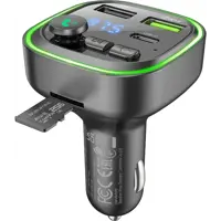 FM-модулятор BOROFONE BC48 Broad 2USB, type-C, QC3.0 18W, TF microSD, BT5.0, handsfree чорний), мініатюра зображення № 3