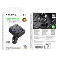 FM-модулятор BOROFONE BC60 bluetooth 5.4, 2USB, Type-C PD20W чорний), мініатюра зображення № 2