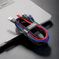 Кабель Baseus Fast 4-in-1 Cable USB to 2Lightning, Type-C, Micro 3.5A 1.2M Black CA1T4-A01), мініатюра зображення № 4