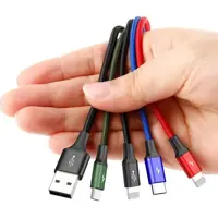 Кабель Baseus Fast 4-in-1 Cable USB to 2Lightning, Type-C, Micro 3.5A 1.2M Black CA1T4-A01), мініатюра зображення № 7