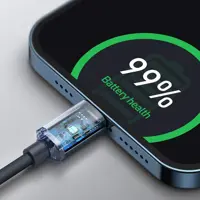 Кабель Baseus Type-C to Lightning Crystal Shine Data PD20W 1,2m Black CAJY000201), мініатюра зображення № 3