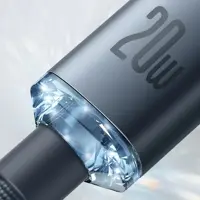 Кабель Baseus Type-C to Lightning Crystal Shine Data PD20W 1,2m Black CAJY000201), мініатюра зображення № 5