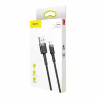 Кабель Baseus USB - Lightning Cafule 2,4A, 1m.Black-grey CALKLF-BG1), мініатюра зображення № 3