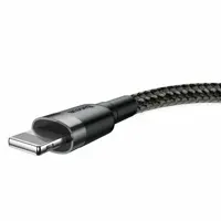 Кабель Baseus USB - Lightning Cafule 2,4A, 1m.Black-grey CALKLF-BG1), мініатюра зображення № 5