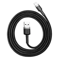 Кабель Baseus USB - Lightning Cafule 2,4A, 1m.Black-grey CALKLF-BG1), мініатюра зображення № 6