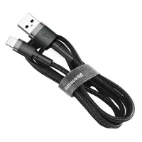 Кабель Baseus USB - Lightning Cafule 2,4A, 1m.Black-grey CALKLF-BG1), мініатюра зображення № 7