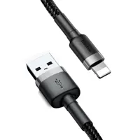 Кабель Baseus USB - Lightning Cafule 2,4A, 1m.Black-grey CALKLF-BG1), мініатюра зображення № 2
