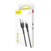 Кабель Baseus USB to Lightning Cafule 2,4A 1m Black-grey CALKLF-GG1), мініатюра зображення № 4