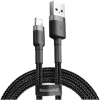 Кабель Baseus USB to Lightning Cafule 2,4A 1m Black-grey CALKLF-GG1), мініатюра зображення № 2