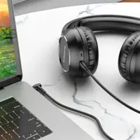 Кабель BOROFONE BL10 AUX Jack-Jack 1m чорний), мініатюра зображення № 5