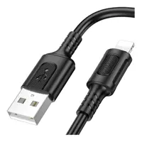 Кабель BOROFONE BX111 USB to Lightning 2.4A 1m чорний), мініатюра зображення № 3