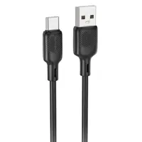 Кабель BOROFONE BX113 USB - Type-C Lenny silicone 3A 2m black), мініатюра зображення № 8