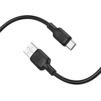 Кабель BOROFONE BX113 USB to Type-C Lenny silicone 3A 1m black), мініатюра зображення № 5