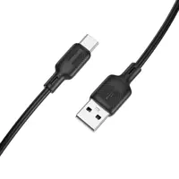 Кабель BOROFONE BX113 USB to Type-C Lenny silicone 3A 1m black), мініатюра зображення № 3