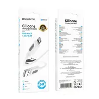 Кабель BOROFONE BX114 USB to Lightning silicone 2.4A 1m білий), мініатюра зображення № 2