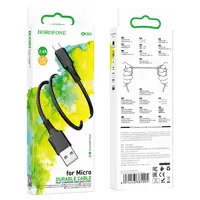 Кабель BOROFONE BX80 USB to Micro 2.4A 1m black), мініатюра зображення № 4