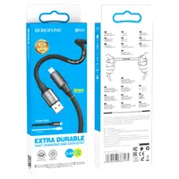 Кабель BOROFONE BX82 USB to Lightning 2.4A 1m black), мініатюра зображення № 3