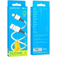 Кабель BOROFONE BX83 USB to Lightning silicone 2.4A 1m білий), мініатюра зображення № 2