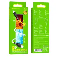 Кабель BOROFONE BX86 USB To Lightning silicone 2.4A 1m білий), мініатюра зображення № 5