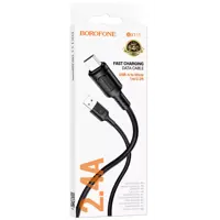 Кабель BOROFONE USB to Micro BX111 2.4A 1m чорний), мініатюра зображення № 4