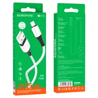 Кабель BOROFONE USB to Lightning BX79 silicone 2.4A 1m білий), мініатюра зображення № 3
