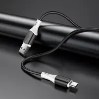 Кабель BOROFONE USB to Type-C BX79 silicone 3A 1m чорний), мініатюра зображення № 4