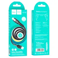 Кабель HOCO U110 USB to Lightning 2,4A 1.2m Black), мініатюра зображення № 4