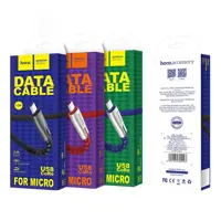 Кабель HOCO U58 Core USB to Micro data cable 2,4A 1.2m. Black), мініатюра зображення № 2