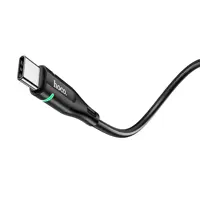 Кабель HOCO U93 USB to Type-C Shadow 3A 1,2m LED індикатор Black), мініатюра зображення № 3