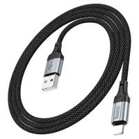 Кабель HOCO USB - Lightning X102, data, 2,4A, 1m чорний), мініатюра зображення № 6
