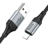 Кабель HOCO USB - Lightning X102, data, 2,4A, 1m чорний), мініатюра зображення № 10