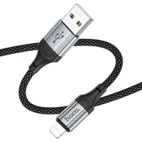 Кабель HOCO USB - Lightning X102, data, 2,4A, 1m чорний), мініатюра зображення № 2