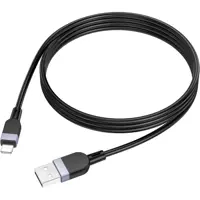 Кабель HOCO USB - Lightning X109, silicone 2,4A, 1м чорний), мініатюра зображення № 3